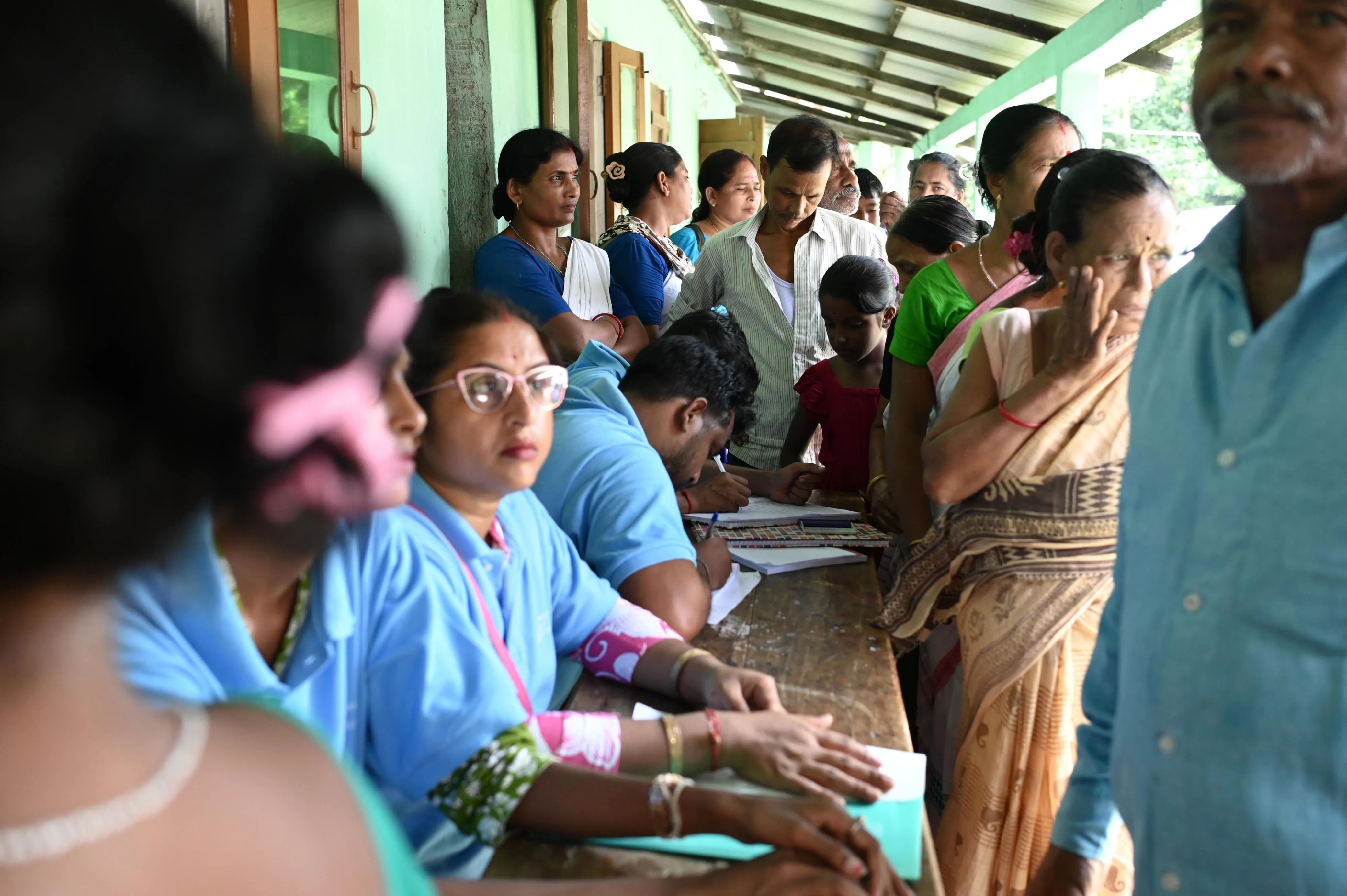 Distribution of medicines at the medical camp